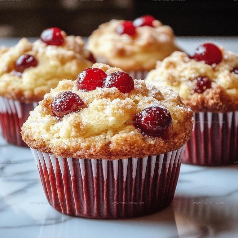 Bakery Style Cherry Cobbler Muffins Recipe