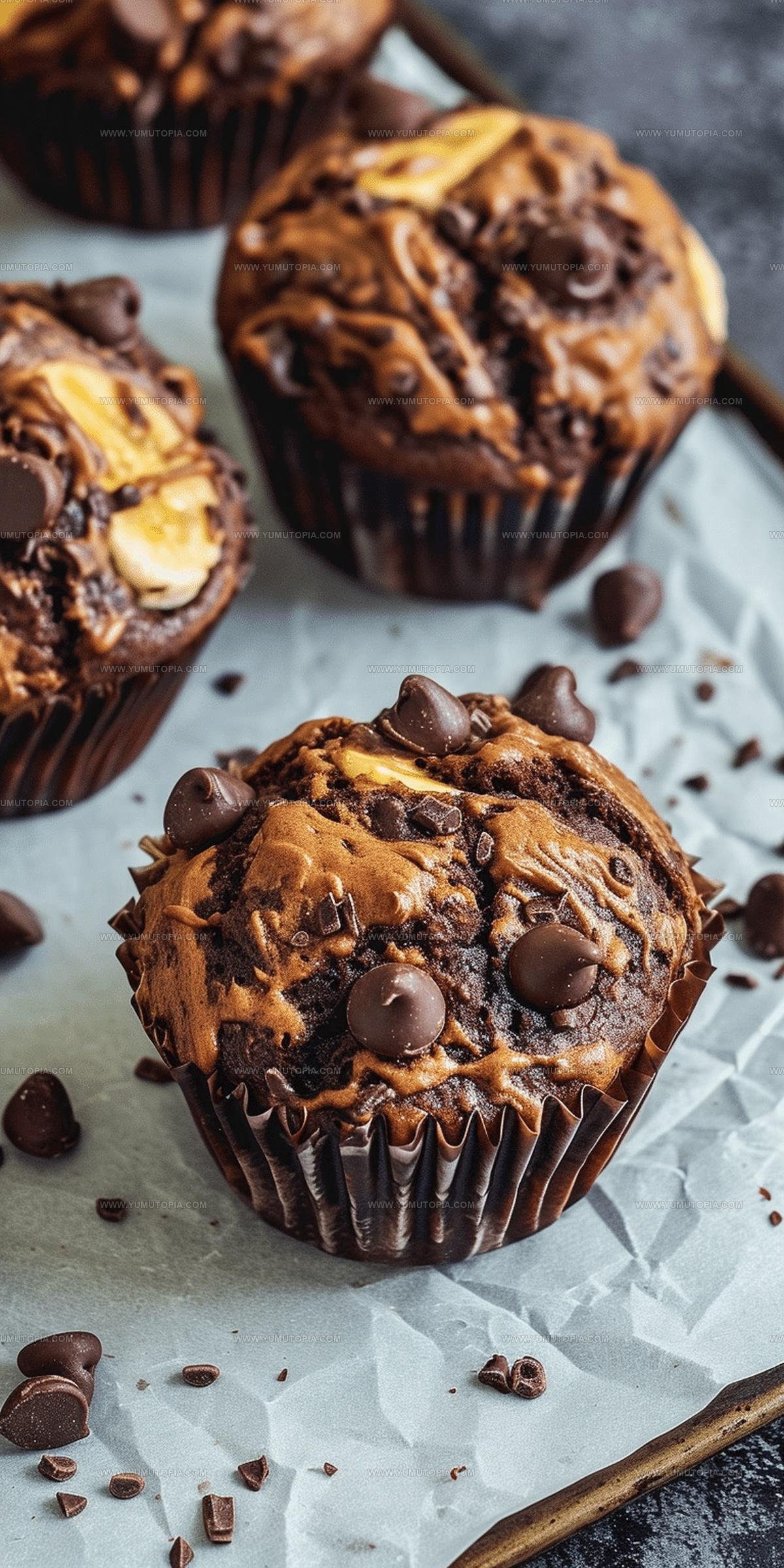 Chocolate Peanut Butter Banana Muffins Recipe