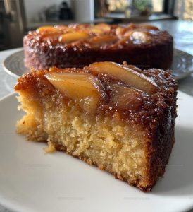 Cinnamon-Spiced Pear Upside Down Cake Recipe