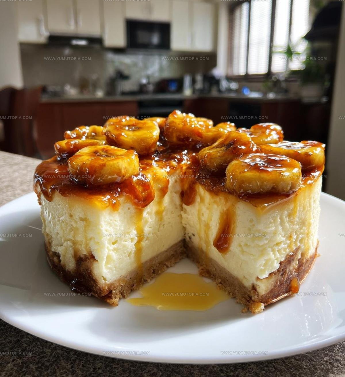 Caramelized Banana Cheesecake Rum Glaze Recipe