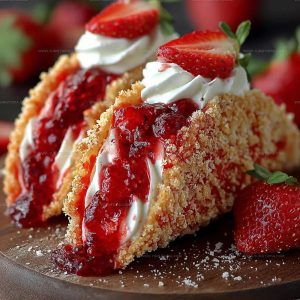 No-Bake Strawberry Crunch Cheesecake Tacos Recipe