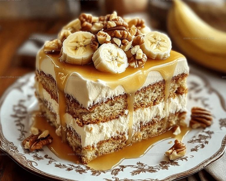 Whipped Banana Walnut Cream Cake Recipe