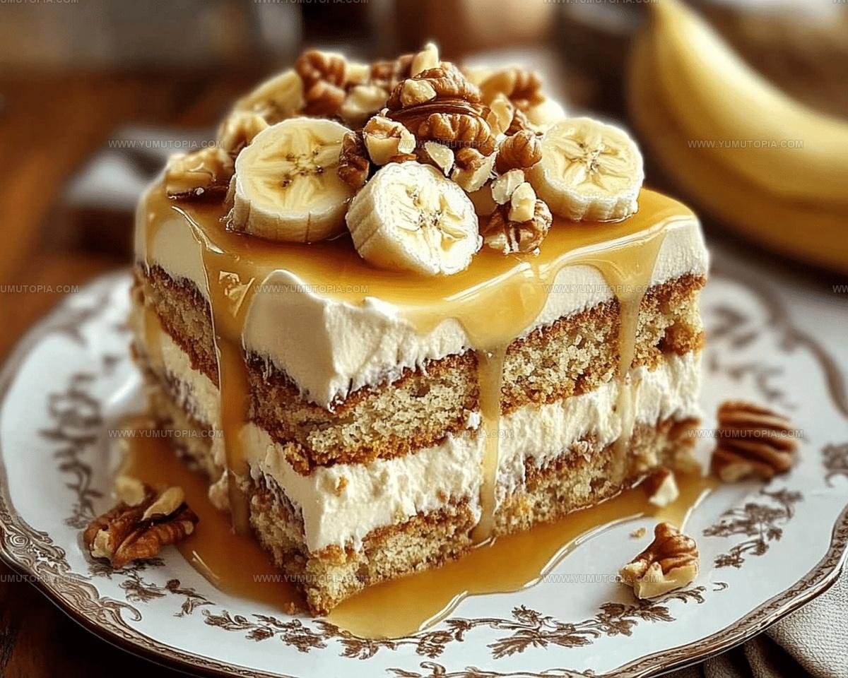Whipped Banana Walnut Cream Cake Recipe