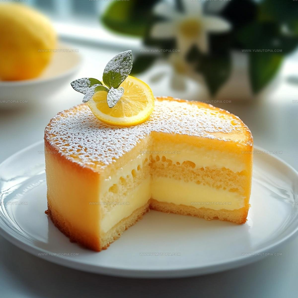Tangy Lemon Custard Cake Recipe