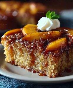 Caramelized Peach Upside Down Cake Recipe