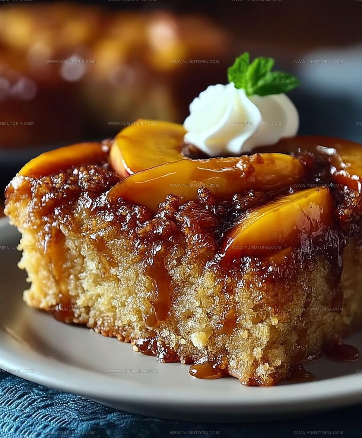 Caramelized Peach Upside Down Cake Recipe