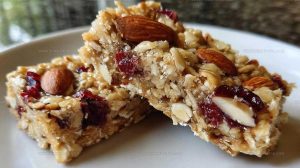 Chewy Cranberry Almond Granola Bars Recipe