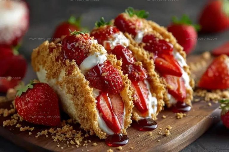 Handheld Strawberry Crunch Cheesecake Tacos Recipe