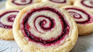Jam-Rolled Raspberry Swirl Shortbread Cookies Recipe