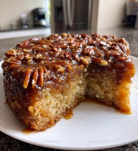 Caramel Pecan Upside Down Cake With Cinnamon Recipe