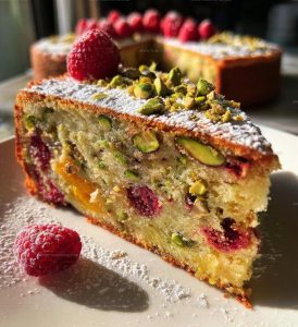 Raspberry Orange Pistachio Ricotta Cake Recipe