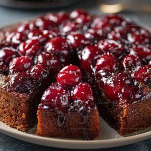 Decadent Chocolate Cherry Upside Down Cake Recipe