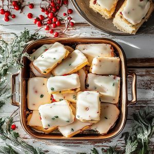 Glazed Fruitcake Shortbread Cookies Recipe