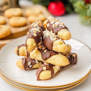 Classic Chocolate Dipped Almond Horn Cookies Recipe
