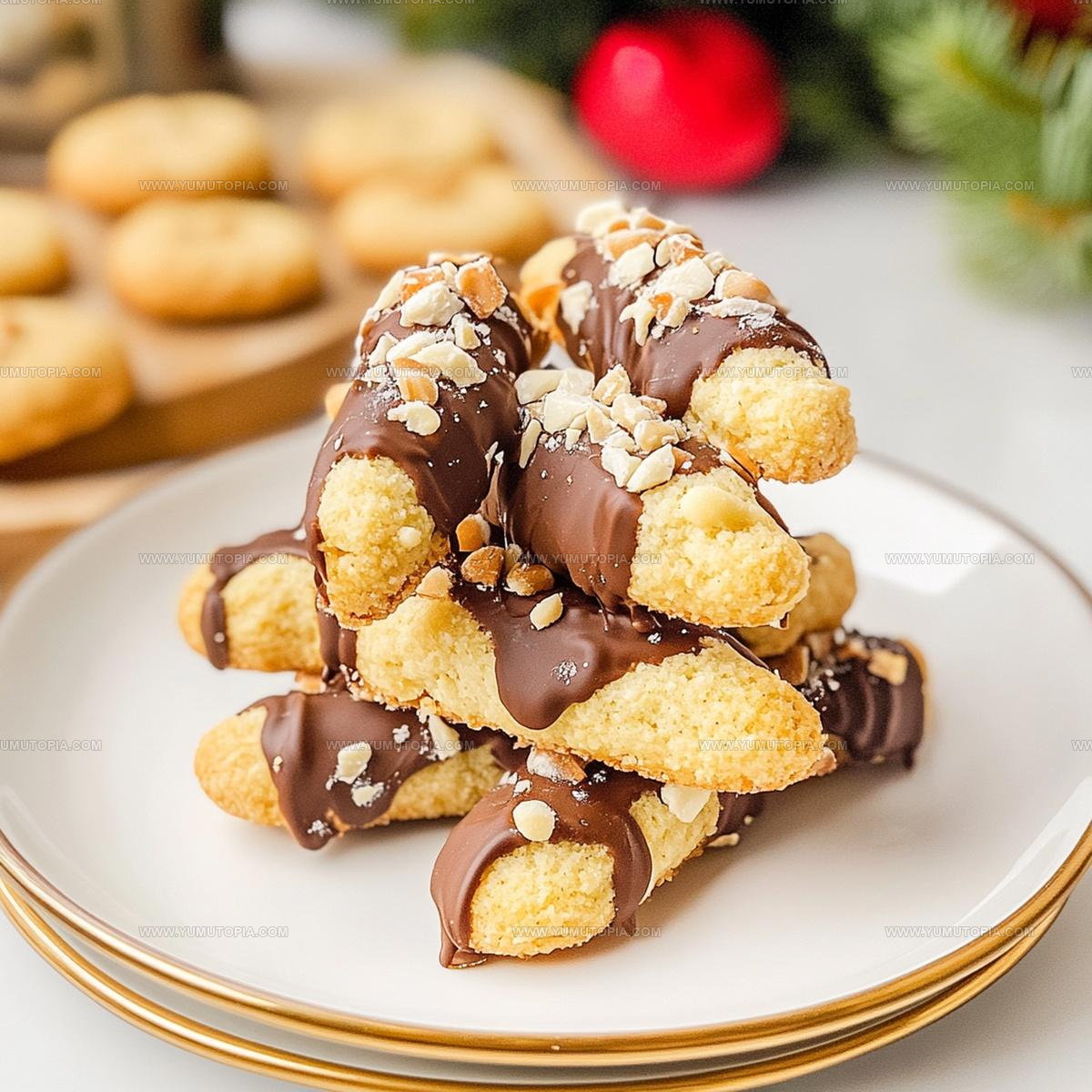 Classic Chocolate Dipped Almond Horn Cookies Recipe