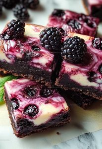 Berry-Swirled Blackberry Cheesecake Brownies Recipe