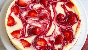 Marbled Strawberry Swirl Cheesecake Recipe
