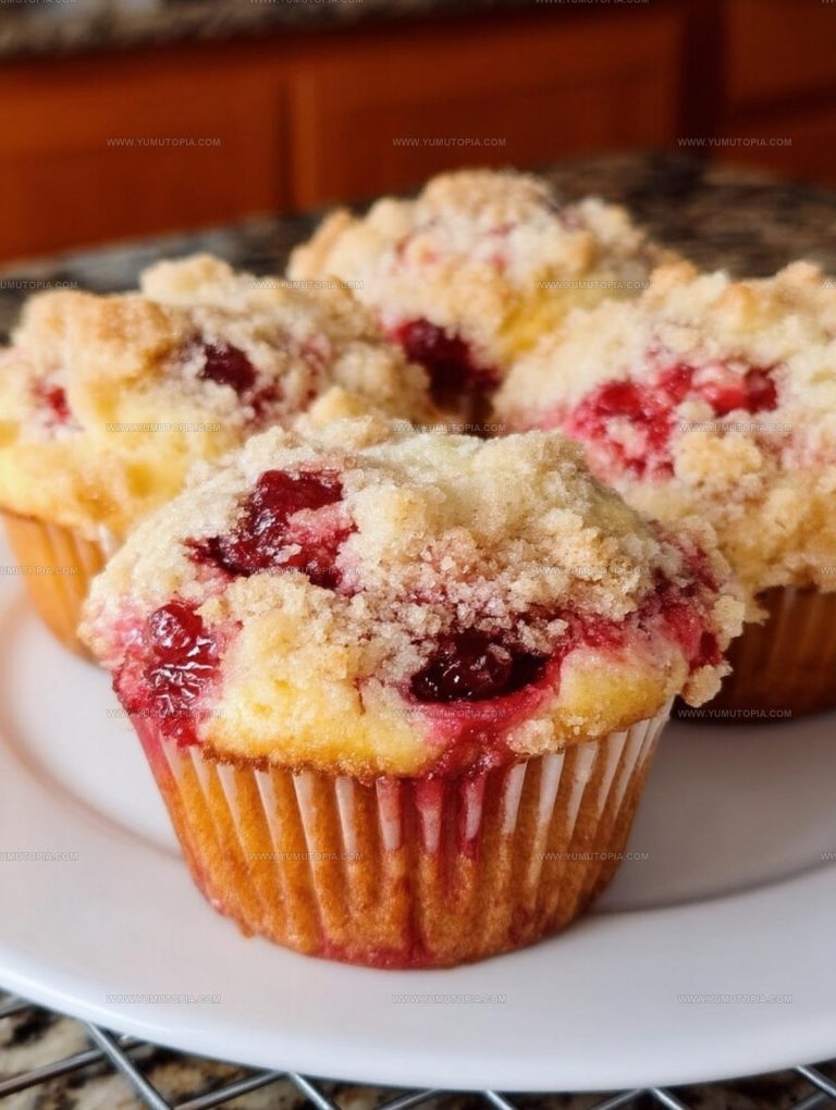 Streusel Topped Cherry Cobbler Muffins Recipe