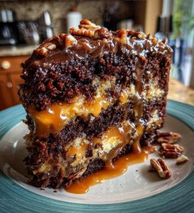 Turtle-Style Caramel Chocolate Cake Recipe