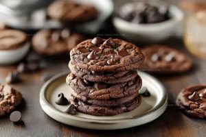 Soft Double Chocolate Chip Cookies Recipe
