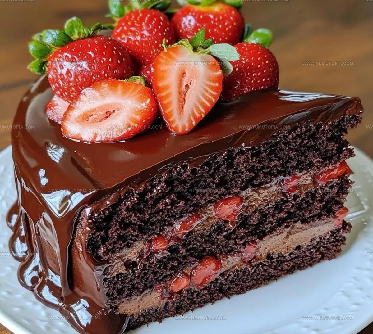 Chocolate Cake With Strawberries Recipe