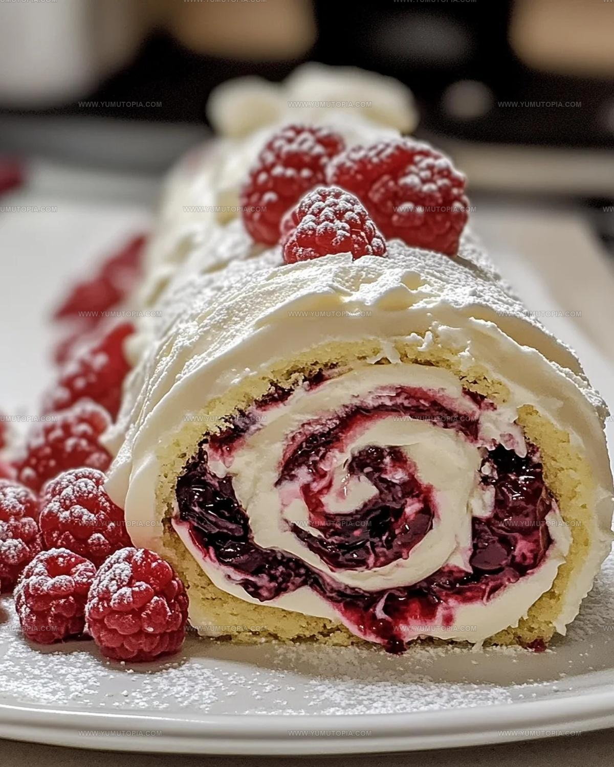 Rolled Raspberry White Chocolate Cake Roll Recipe