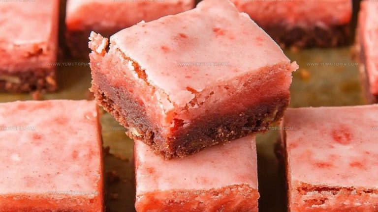 Glazed Strawberry Brownies Recipe
