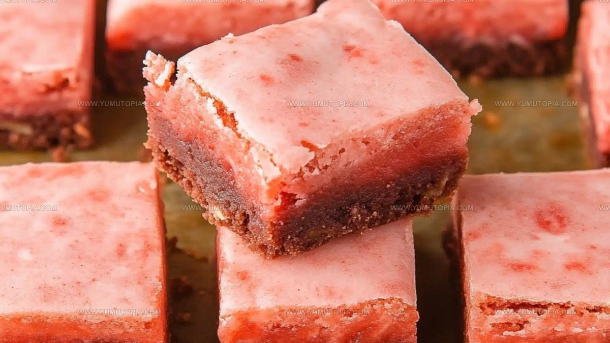 Glazed Strawberry Brownies Recipe