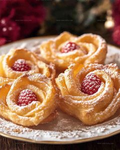 Raspberry Rosette Puff Pastry Twists Recipe