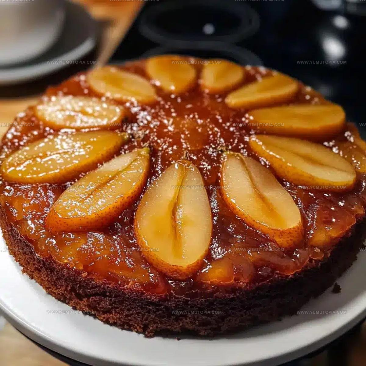 Fall-Spiced Pear Upside Down Cake Recipe