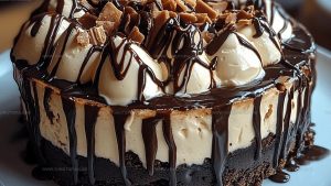 Sundae-Style Hot Fudge Brownie Cheesecake Recipe