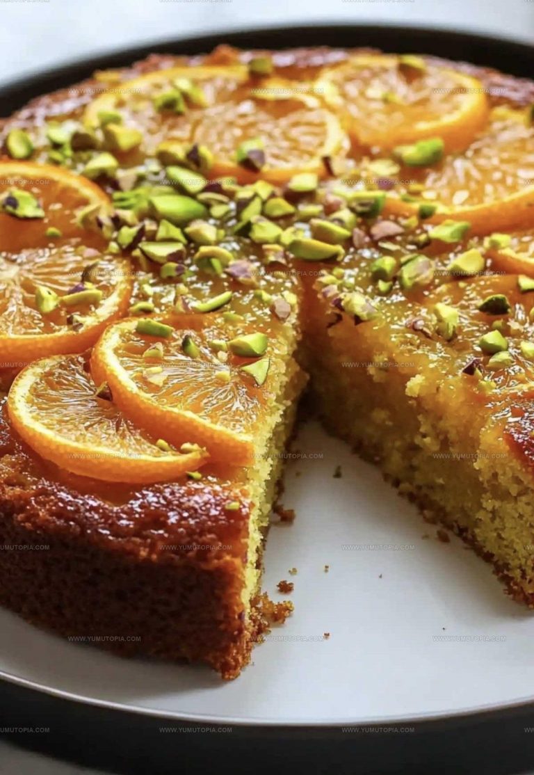 Moist Flourless Orange Pistachio Cake Recipe
