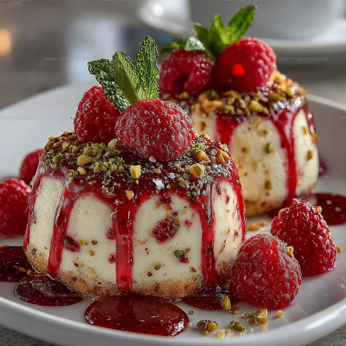 Pistachio Raspberry Cheesecake Domes Recipe