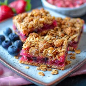 Tangy Rhubarb Oat Bars Recipe