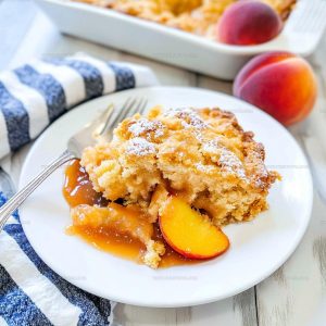 Simple Peach Cobbler Dump Cake Recipe