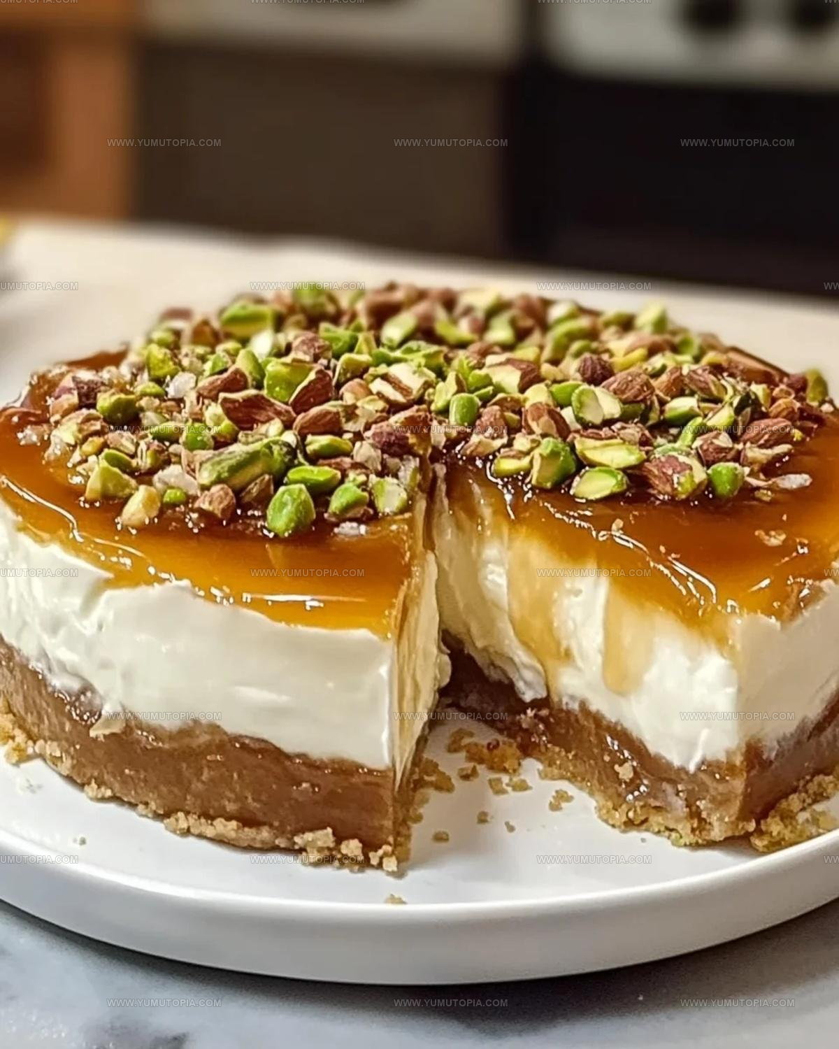 Honey Pistachio Baklava Cheesecake Recipe