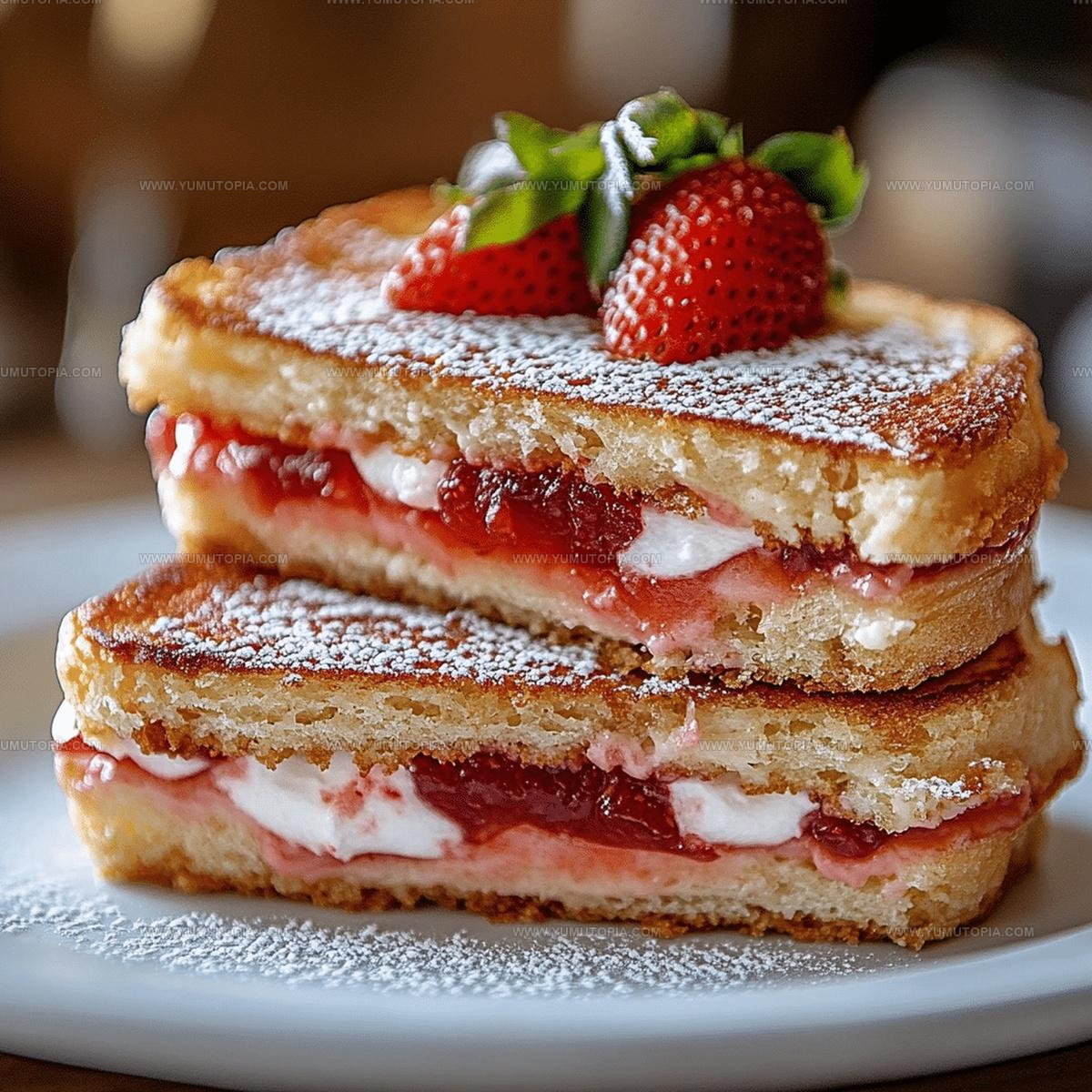Skillet Fried Fried Strawberry Cheesecake Sandwiches Recipe