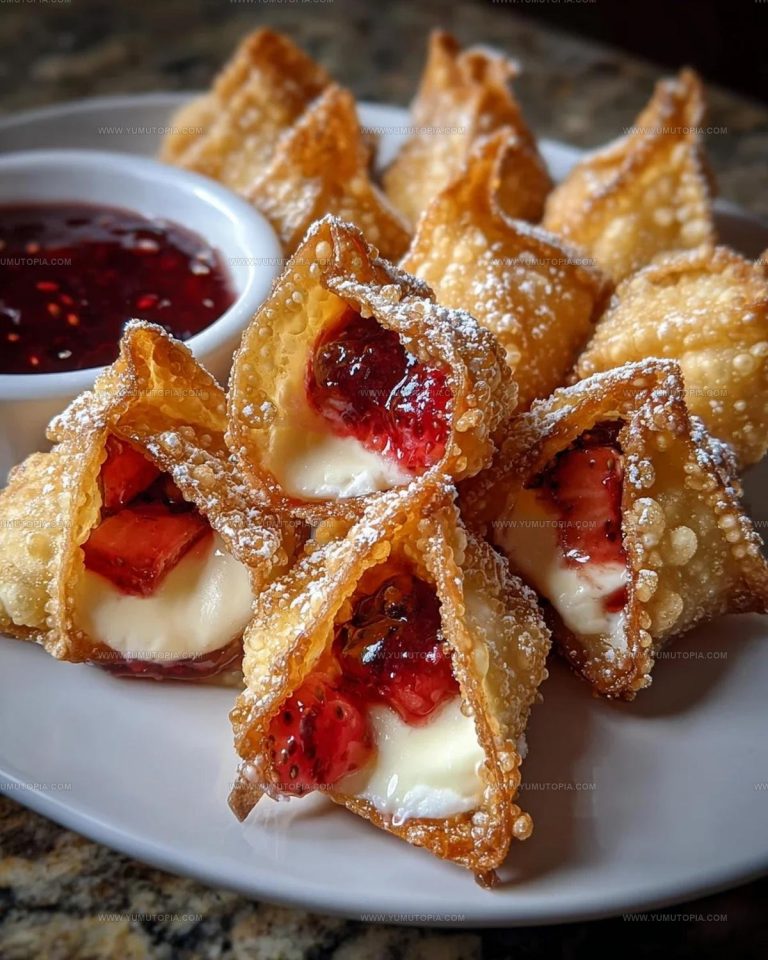 Deep-Fried Strawberry Cheesecake Wontons Recipe