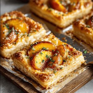 Peach Puff Pastry Ribbons Recipe