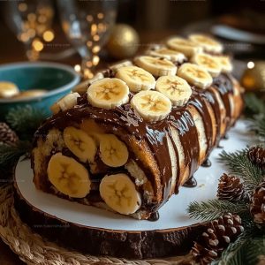Rolled Banana Chocolate Cake Recipe