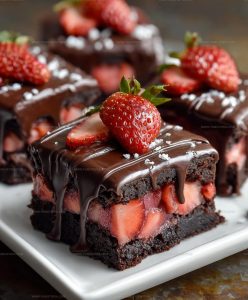 Chocolate Dipped Strawberry Brownies Recipe