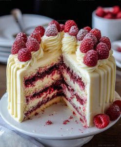 Berry Filled White Chocolate Raspberry Dream Cake Recipe