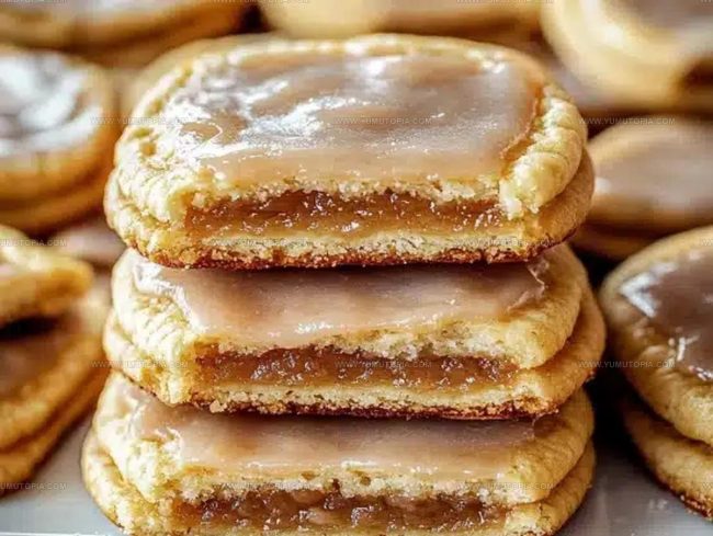 Cookie Dough Filling And Brown Sugar Glaze Layers