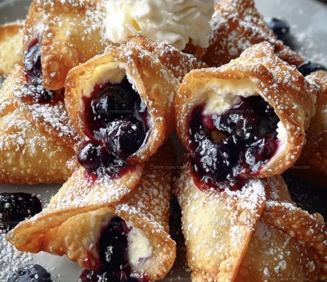 What Are the Steps for Deep-Fried Blueberry Cheesecake Wontons