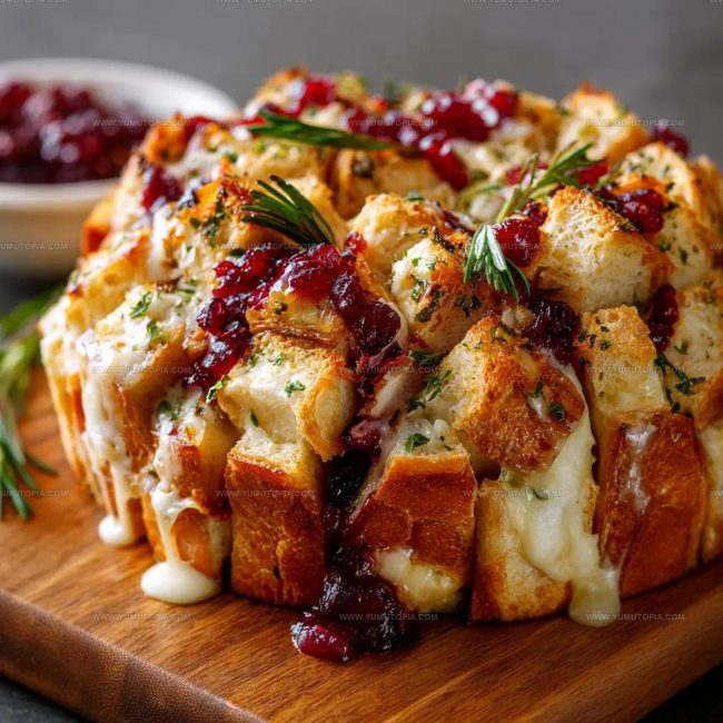 Steps for Making Pull Apart Sourdough Brie and Cranberry Bread