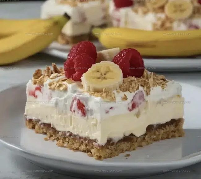 How to Slice Clean Portions of No-Bake Banana Split Cake