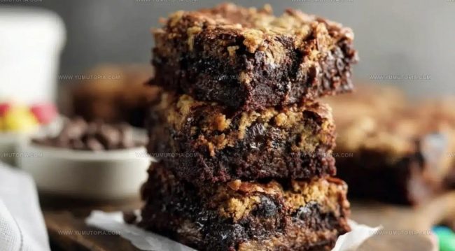 Steps for Achieving a Crackly Top on Monster Cookie Brownies