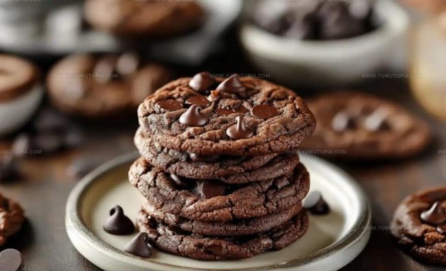 Steps Forming Double Chocolate Chip Cookies