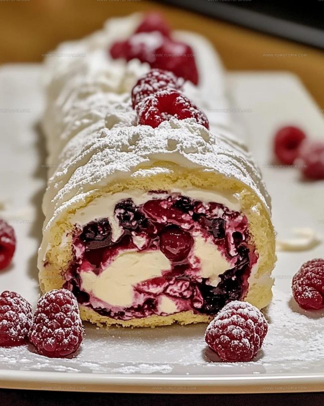 Detailed Instructions for Raspberry White Chocolate Cake Roll
