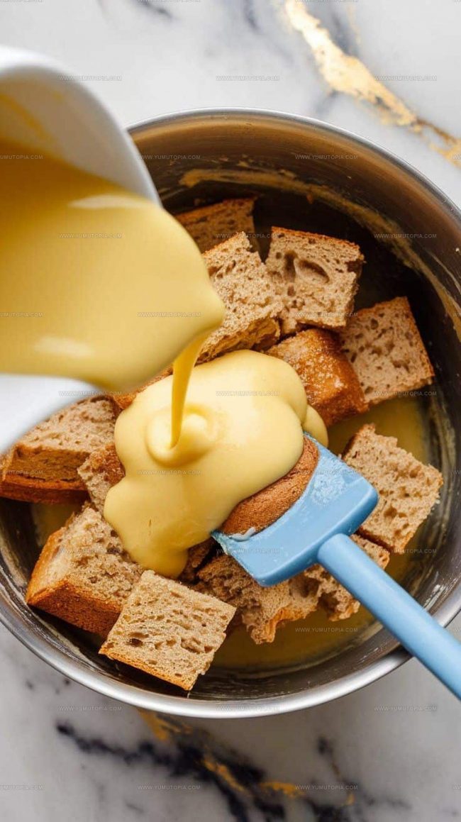 Finishing Touches for Banana Bread Pudding Cake